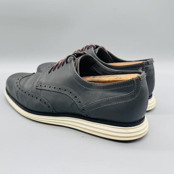 Cole Haan Shoes Mens 9.5 Gray Leather OriginalGrand Wingtip Oxford Dress Brogue main image 11